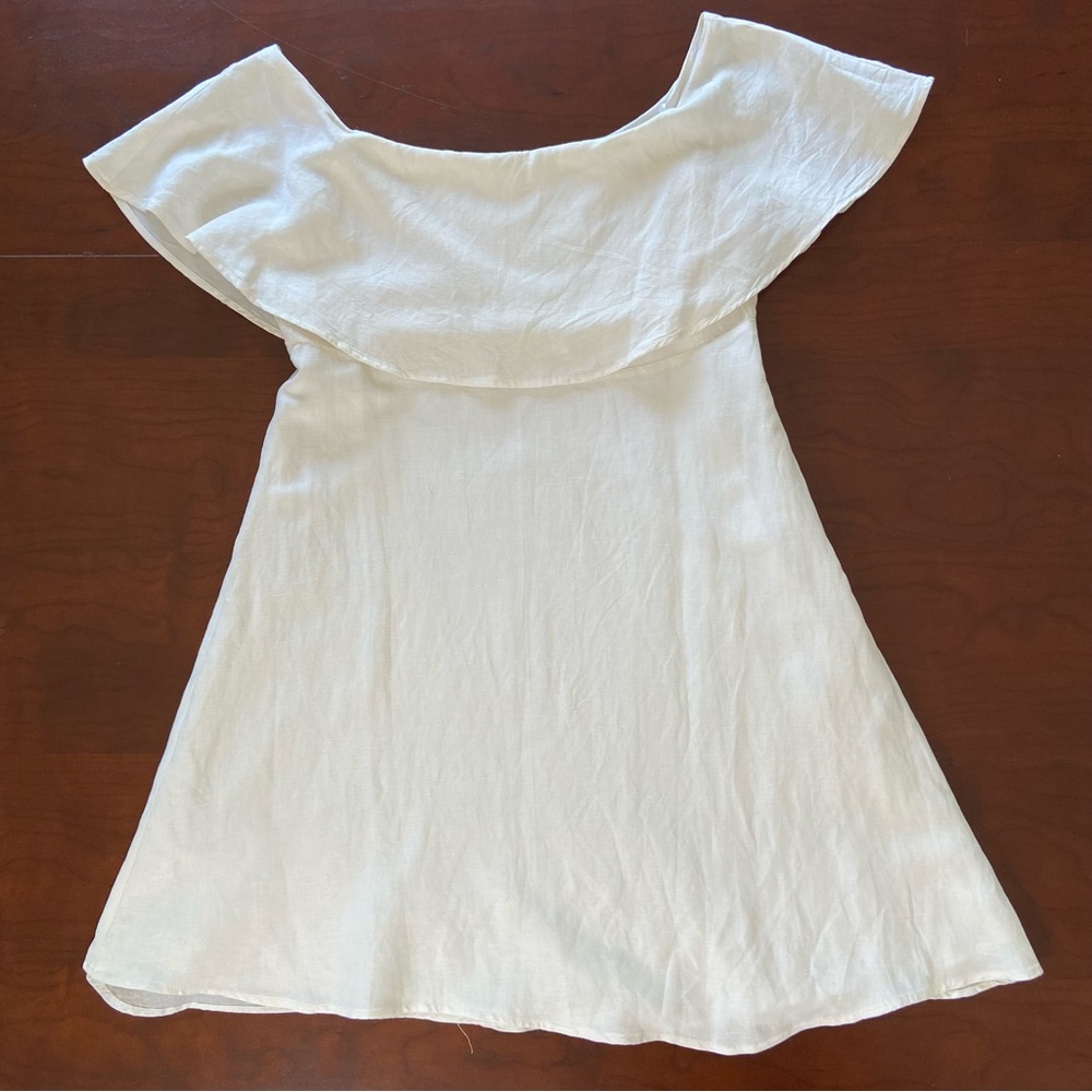 LOFT Off The Shoulder Linen Blend Mini Dress - Picture 2 of 10